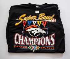 Vtg Super Bowl XXXII Broncos/Green Bay LogoAthletic T-Shirt-Mens 2XLT-Black-NEW picture