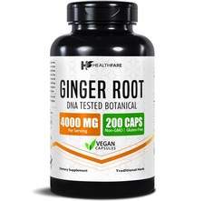 HealthFare Ginger Root Capsules 4000mg | 200 Pills | Highest Potency Supplement picture