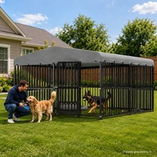 10x10ft Outdoor Pet Dog Run House Kennel Shade Cage Enclosure w/ Cover Playpen picture