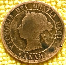 1886 Canada Large Cent Coin Queen Victoria KM 7 picture