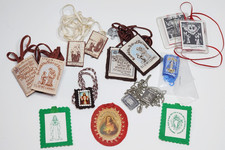 Vintage Catholic Pocket Shrine Scapular Apostleship of Prayer Lot of 10 picture