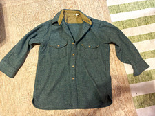 Vintage Woolrich Green wool blend shirt jacket tags removed Size M/L picture
