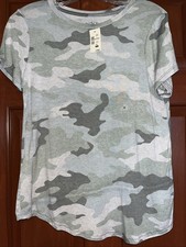 NWT Aeropostale Women's Seriously Soft Perfect Crew Camo Tee Shirt Size Medium picture