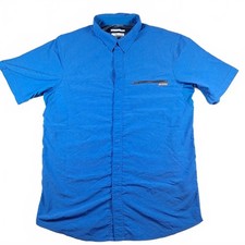 Columbia Men's M Blue Omni-Shade Short Sleeve Outdoor Shirt Nylon picture