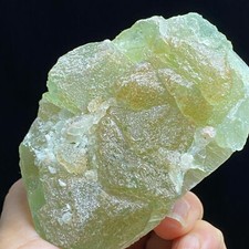 295g Translucent Green Pyramid Fluorite & White Quartz Mineral Specimen picture