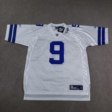 Dallas Cowboys Tony Romo Jersey Mens XL White Blue #9 Mesh Reebok Football picture