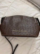 Dooney & Bourke Brown Ostrich-Embossed Leather Crossbody Bag picture