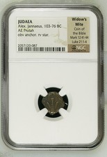 Widows Mite Ancient Coin NGC Certified * High Grade * Judean Prutah (103-76 BC) picture