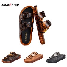 Women's Jelly Sandals Double Buckle Pool Beach Slides Clear Tortoise Leopard picture