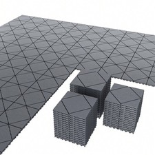 New Interlocking Plastic Patio Tiles Triangle Rhombus Outdoor Flooring 60Pcs picture