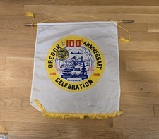 1959 Oregon 100th Anniversary Celebration Banner Flag RARE 20x20 picture