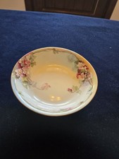 Antique Victorian Era  Handpainted 3 Footed  Floral W/Gold Gilding 7 