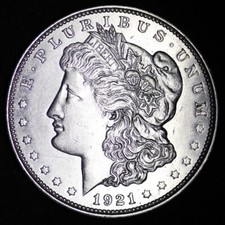ONLY DENVER MINTED MORGAN 1921-D Morgan Silver Dollar XF / AU 90% SILVER d picture