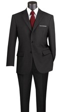 Lucci by Vinci Men's Regular Fit 2-Piece Solid Color Suit Black picture
