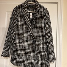 NEW Talbots Wool Houndstooth Blazer Jacket sz 4 Plaid Double Breasted Classic picture