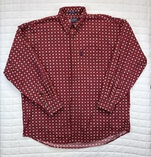 Vintage Chaps by Ralph Lauren Mens Burgundy Long-Sleeved Button-Up Size XL picture