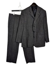 NWOT $1695 Lubiam Suit 42R (52 EU) Charcoal Virgin Wool Classic Fit Italy 3015 picture