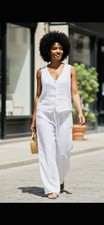 100% PURE ITALIAN LINEN VEST 2 PC SET picture