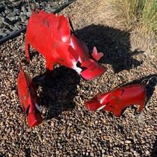 Rustic Red Metal Javelina Garden Statue – Large & Small Sizes picture