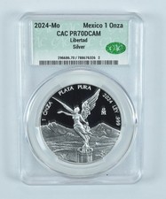 2024 Mo Mexico 1 Onza Silver Libertad PF70 UCAM CAC CACg picture