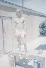 1970s Young Man Ready For Swim Style Fashion Vintage 35mm Negative picture