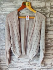 Vintage St Michael M&S Womens Knit Cardigan Beige UK 16 EU 44 Open Front 90s picture