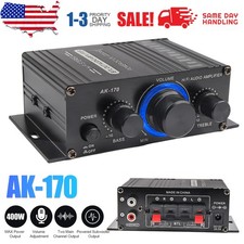 400W 12V 2 Channel Powerful Stereo Audio Power Amplifier HiFi Bass Amp Car Home picture