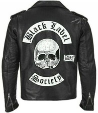 Zakk Wylde Black Label Society Mens Genuine Cowhide Leather Black Biker Jacket picture