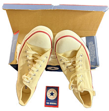 Vtg 90s Converse Chuck Taylor Low top white Canvas Made in USA Men's Size 9 1/2 picture
