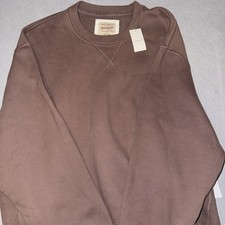 Abercrombie & Fitch Soft A&F Essentials Brown Sweatshirt Crewneck Mens Size L picture