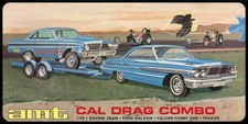 1/25 Cal Drag Combo: 1964 Ford Galaxie, Falcon Funny Car & Trailer (3 Kits) picture