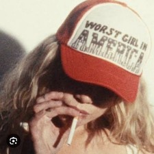 Slayyyter Trucker Hat Wor$t Girl in America Red White Official Merchandise NEW picture