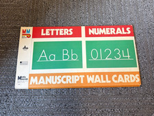 Vintage 1985 Media Materials Manuscript Wall Cards Letters Numerals Complete Set picture