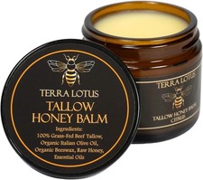 NEW Terra Lotus ORGANIC Beef Tallow Balm Raw Honey Citrus Moisturizing Cream picture
