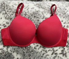 PINK Victoria’s Secret Red Underwire T-Shirt Bra Molded Cups, Adjustable, 38C picture