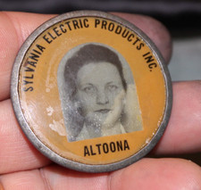 Westinghouse Electric PRODUCTS CO, ALTOONA,PA Employee PHOTO ID Badge Pin WWII picture