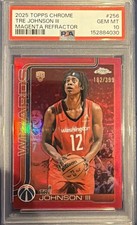 2025-26 Topps Chrome - Tre Johnson #256 Magenta Refractor /399 (RC). PSA 10. picture