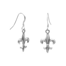 Oxidized Fleur de Lis French Wire Earrings picture