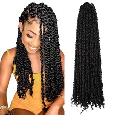 BOHOBABE Pre-twisted Passion Twist Crochet Hair 24 Inch Pre-looped Long Croch... picture