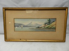 VTG Japanese Watercolor Landscape Mount Fuji Framed Satta or Y. Matsumoto?  L70S picture
