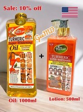 💯 Original  2-pc Veet gold Turmeric Whitening Lotion + Oil Face Body  USA Stock picture