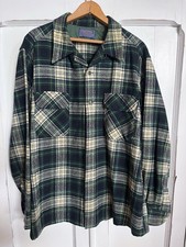 Pendleton Men's XL Wool Flannel Plaid Button-Up Shirt Long Sleeve Pockets picture