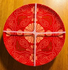 NEW CWC Cook With Color Set of 6 Red Bandana Melamine 8