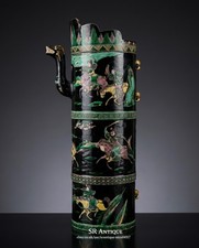 Outstanding Antique Chinese Famille Noire Tibetan-Ewer with lid, DUOMUHU, 19th C picture