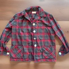 MINT Vintage 1950s Pendleton 49er Wool Jacket Plaid Shacket Red Green Women's L picture