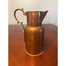 Vtg Irvine Charm and Design Hammered Copper Pitcher Brass Handle Made in Turkey picture