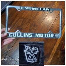 Vintage rare ford ENUMCLAW COLLINS MOTOR Washington license plate frame King picture