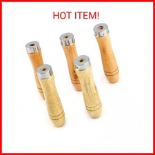 QWORK Wooden File Handle with Strong Metal Collars, 5 Pack Ergonomic Handles Eas picture