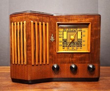 Old Antique Wood Emerson Ingraham Vintage Tube Radio - Restored & Working Deco picture
