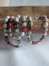 Vintage Job's Tears Painted Seed Bead Necklace Handmade picture